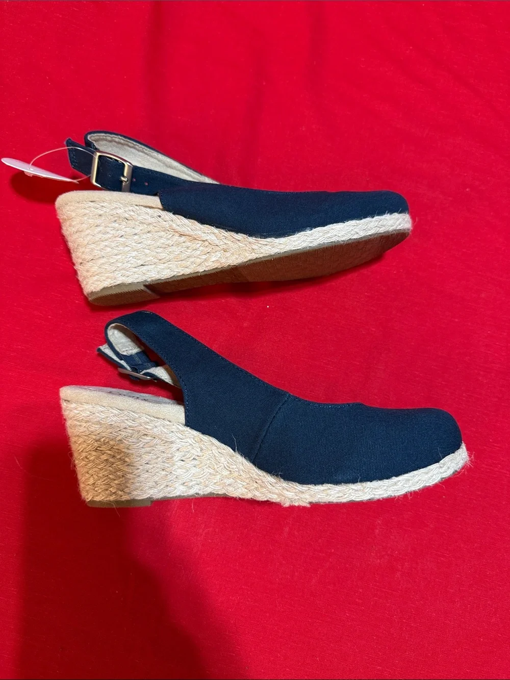 Croft & Barrow Navy Slingback Espadrille Wedges